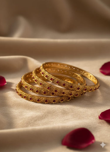 Ruby Stone Antique Bangle